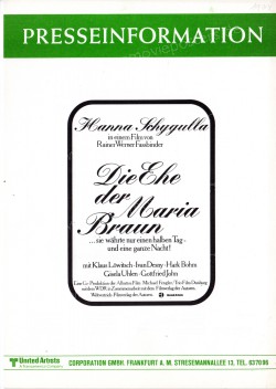 Marriage of Maria Braun, The (Ehe der Maria Braun, Die)