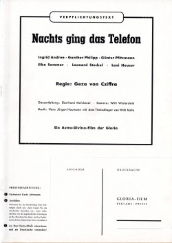Nachts ging das Telefon (Nachts ging das Telefon)