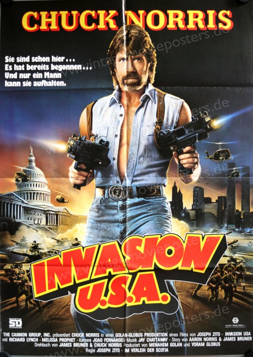Invasion U.S.A. German movie poster A1 Chuck Norris Lynch Melissa