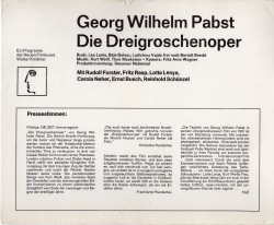 Threepenny Opera, The (3 Groschen-Oper, Die)